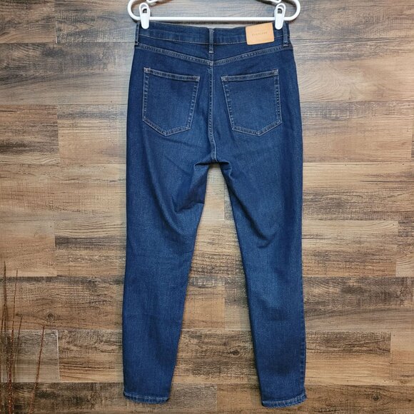 Everlane Jeans Size 29 High Rise Skinny Tummy Control Medium Dark Wash Stretch - Picture 2 of 11